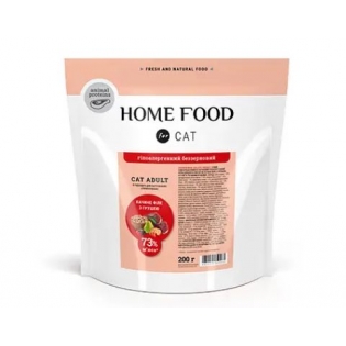 Сухий корм для котів Home Food Adult Hypoallergenic Grain-Free 200 г - качине філе та груша Сухий корм для котів Home Food Adult Hypoallergenic Grain-Free 200 г - качине філе та груша