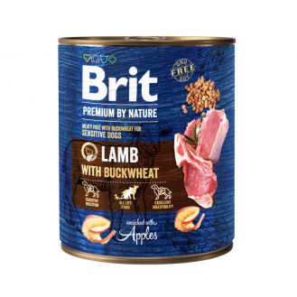 Корм Brit Premium для собак Бай Нейчер ягнятина/гречка 800г 