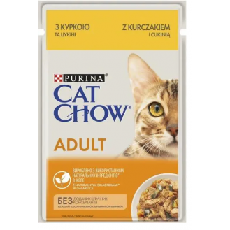 Вологий корм для котів Cat Chow Adult 85 г - курка та цукіні Вологий корм для котів Cat Chow Adult 85 г - курка та цукіні