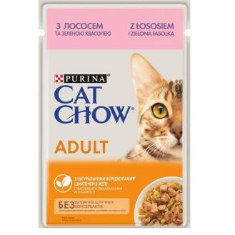 Вологий корм для котів Cat Chow Adult 85 г - лосось та зелена квасоля Вологий корм для котів Cat Chow Adult 85 г - лосось та зелена квасоля