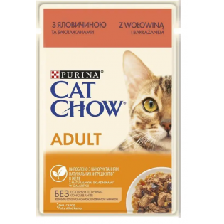 Вологий корм для котів Cat Chow Adult 85 г - яловичина та баклажани Вологий корм для котів Cat Chow Adult 85 г - яловичина та баклажани