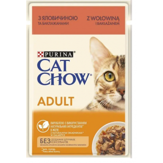 Вологий корм для котів Cat Chow Adult 85 г - яловичина та баклажани Вологий корм для котів Cat Chow Adult 85 г - яловичина та баклажани