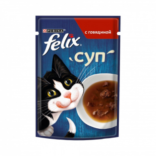 Вологий корм для котів Felix Soup 48г - яловичина Вологий корм для котів Felix Soup 48г - яловичина