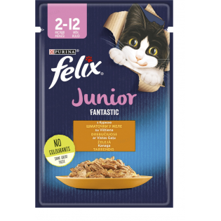 Вологий корм для кошенят Felix Fantastic 85 г - курка Вологий корм для кошенят Felix Fantastic 85 г - курка