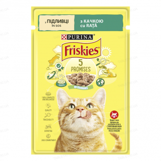 Вологий корм пауч для котів Friskies pouch, 85г - качка Вологий корм пауч для котів Friskies pouch, 85г - качка