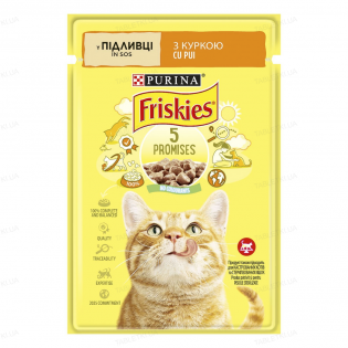 Вологий корм пауч для котів Friskies pouch, 85г - курка Вологий корм пауч для котів Friskies pouch, 85г - курка