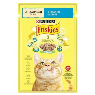 Вологий корм пауч для котів Friskies pouch, 85г - лосось Вологий корм пауч для котів Friskies pouch, 85г - лосось