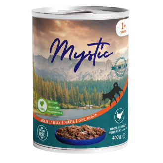 Вологий корм Mystic для собак шматочки індички в желе 400г Вологий корм Mystic для собак шматочки індички в желе 400г