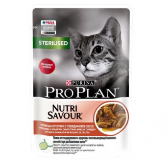 Вологий корм для стерилізованих котів Purina Pro Plan Sterilised 85г -  Яловичина