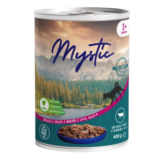 Вологий корм Mystic для СОБАК шматочки ЯЛОВИЧИНИ в желе 400г конс.  609195 Вологий корм Mystic для СОБАК шматочки ЯЛОВИЧИНИ в желе 400г конс.  609195