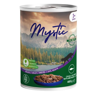 Вологий корм Mystic для котів шматочки морського ляща в желе 400г Вологий корм Mystic для котів шматочки морського ляща в желе 400г