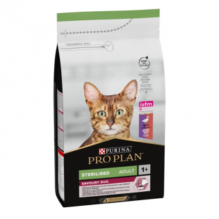 Сухий повнораційний корм для  котів Purina Pro Plan Sterilised 1,5кг  - качка та печінка