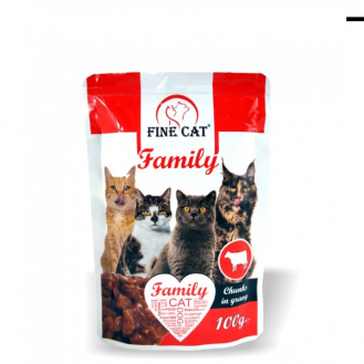 Вологий корм для котів Fine Cat 100 г - яловичина
