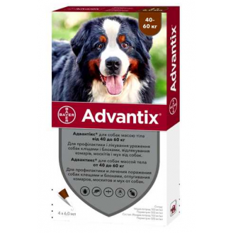 Краплі на холку Elanco | Bayer - Advantix від 40 до 60 кг,(ціна за 1шт)