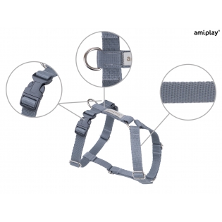 Шлейка для собак Amiplay Guard Samba XS 16-25* 25-32 *1 см - сіра Шлейка для собак Amiplay Guard Samba XS 16-25* 25-32 *1 см - сіра