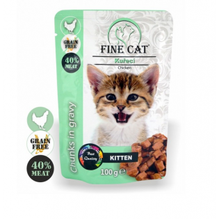 Вологий корм для кошенят Fine Cat 100 г - курка