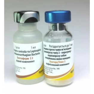 Вакцина для собак  ВАНГАРД  5/L плюс  (1 доза) Вакцина для собак  ВАНГАРД  5/L плюс  (1 доза)