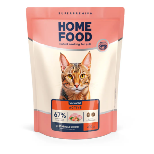 Сухий корм для котів Home Food Adult 400 г - курка та креветки Сухий корм для котів Home Food Adult 400 г - курка та креветки
