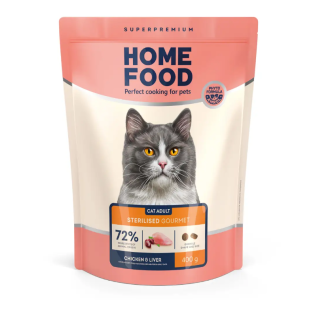 Сухий корм для вибагливих котів Home Food Adult 400 г - курка та печінка