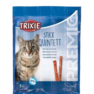 Ласощі для кішок Trixie PREMIO Stick Quintett лосось та форель (ціна за 1шт) Ласощі для кішок Trixie PREMIO Stick Quintett лосось та форель (ціна за 1шт)