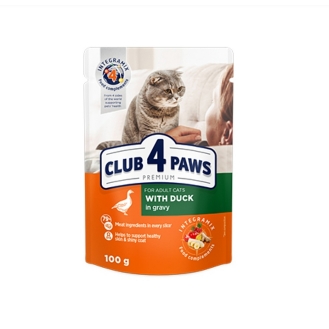 Вологий корм для кішок Club 4 Paws pouch 100 г - качка