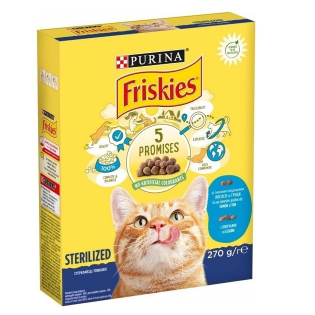 Сухий корм для стерилізованих кішок Friskies 270г - лосось та овочі Сухий корм для стерилізованих кішок Friskies 270г - лосось та овочі