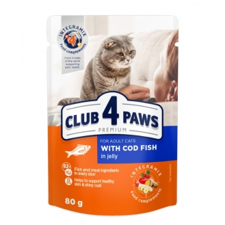Вологий корм для кішок Club 4 Paws Premium pouch 80 г - тріска