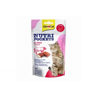 Ласощі для кішок GimCat Nutri Pockets Beef & Malt, 60г