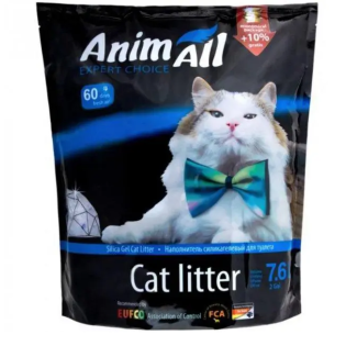 Наповнювач для котячого туалету AnimAll Преміум Блакитний аквамарин силікагелевий 7,6л Наповнювач для котячого туалету AnimAll Преміум Блакитний аквамарин силікагелевий 7,6л