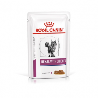 Вологий корм для дорослих кішок Royal Canin RENAL CAT CHICKEN  підтримка функції нирок при гострій або хронічній нирковій недостатності 85 г Вологий корм для дорослих кішок Royal Canin RENAL CAT CHICKEN  підтримка функції нирок при гострій або хронічній нирковій недостатності 85 г