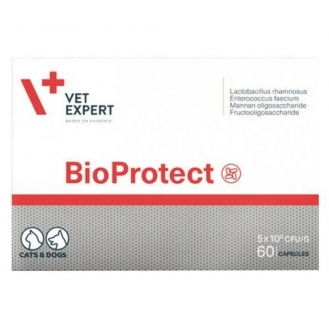 Харчова добавка для котів та собак VetExpert BioProtect  з порушеною шлунково-кишковою мікрофлорою 60 капсул(ціна за 1шт)