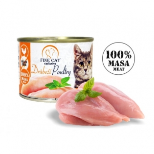 Вологий корм для котів Fine Cat консерва 200 г - птиця