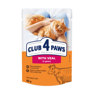 Вологий корм для котів Club 4 Paws Premium pouch 85 г - телятина Вологий корм для котів Club 4 Paws Premium pouch 85 г - телятина