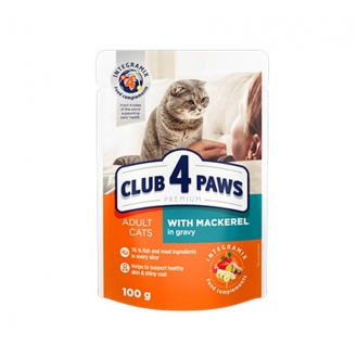 Вологий корм для кішок Club 4 Paws pouch 100 г - макрель
