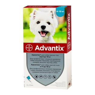 Краплі на холку для собак Elanco | Bayer - Advantix 4-10кг (ціна за 1шт) Краплі на холку для собак Elanco | Bayer - Advantix 4-10кг (ціна за 1шт)