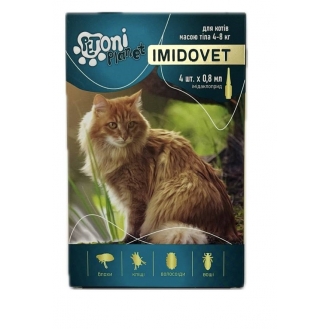 Краплі для  котів Petoni Planet Імідовет 4-8кг (0,8мл) ( ціна за 1 шт)