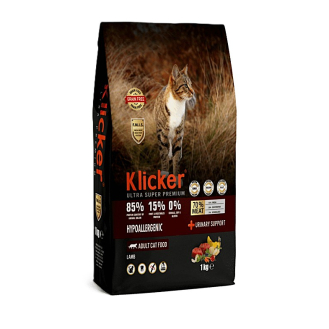 Сухий корм Klicker для дорослих котів гіпоалергенний з ягням 1 кг
