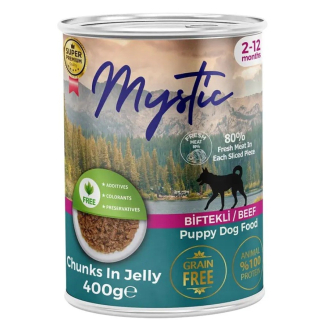 Вологий корм Mystic для цуценят шматочки яловичини в желе 400г Вологий корм Mystic для цуценят шматочки яловичини в желе 400г