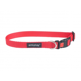 Нашийникдля собак Amiplay Basic M 25-40*1,5 см - червоний