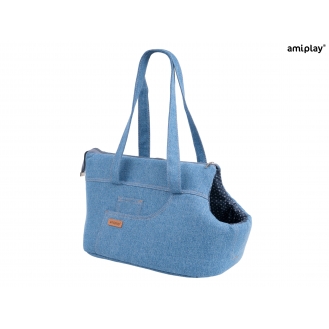 Сумка переноска для собак та котів Amiplay Denim S 35 * 21 * 24 см - блакитна