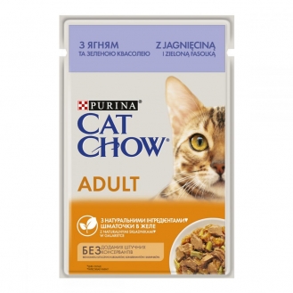Вологий корм для котів Cat Chow Adult 85 г - ягня та квасоля Вологий корм для котів Cat Chow Adult 85 г - ягня та квасоля
