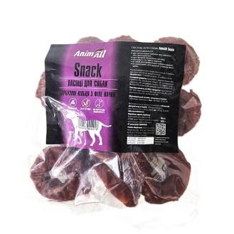 Ласощі для собак гарбузові кільця з філе качки AnimAll Snack 500г (ціна за 1 кг) Ласощі для собак гарбузові кільця з філе качки AnimAll Snack 500г (ціна за 1 кг)