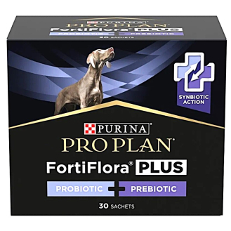 Пробіотик з пребіотиком для собак та цуценят Purina Pro Plan FortiFlora Plus для підтримки нормальної міклофлори кишківника 2 г 30 шт ( ціна за 1шт )