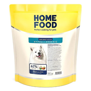 Гіпоалергенний сухий корм для собак середніх порід Home Food 300 г - форель та рис Гіпоалергенний сухий корм для собак середніх порід Home Food 300 г - форель та рис