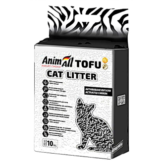 Соєвий наповнювач для котячого туалету AnimAll Tofu з активованим вугіллям 4,66кг/10 літрів