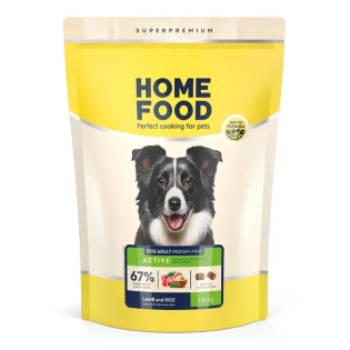 Сухий корм для активних собак і юніорів середніх і великих порід Home Food 1,6 кг - ягнятина та рис Сухий корм для активних собак і юніорів середніх і великих порід Home Food 1,6 кг - ягнятина та рис