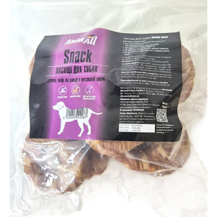 Ласощі для собак куряче філе на кільці з пресованої шкіри AnimAll Snack 500 г (ціна за 1 кг)