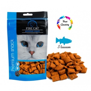 Ласощі для котів Fine Cat фаршеровані подушечки 80 г - лосось Ласощі для котів Fine Cat фаршеровані подушечки 80 г - лосось
