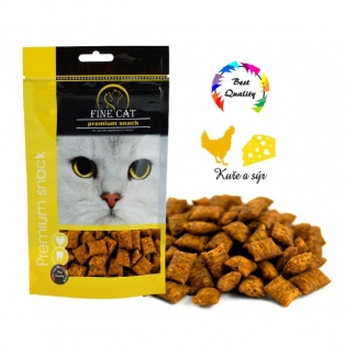 Ласощі для котів Fine Cat фаршеровані подушечки 80 г-  курка та сир Ласощі для котів Fine Cat фаршеровані подушечки 80 г-  курка та сир