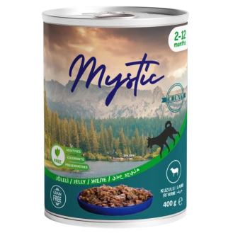 Вологий корм Mystic для цуценят шматочки ягнятини в желе 400г Вологий корм Mystic для цуценят шматочки ягнятини в желе 400г